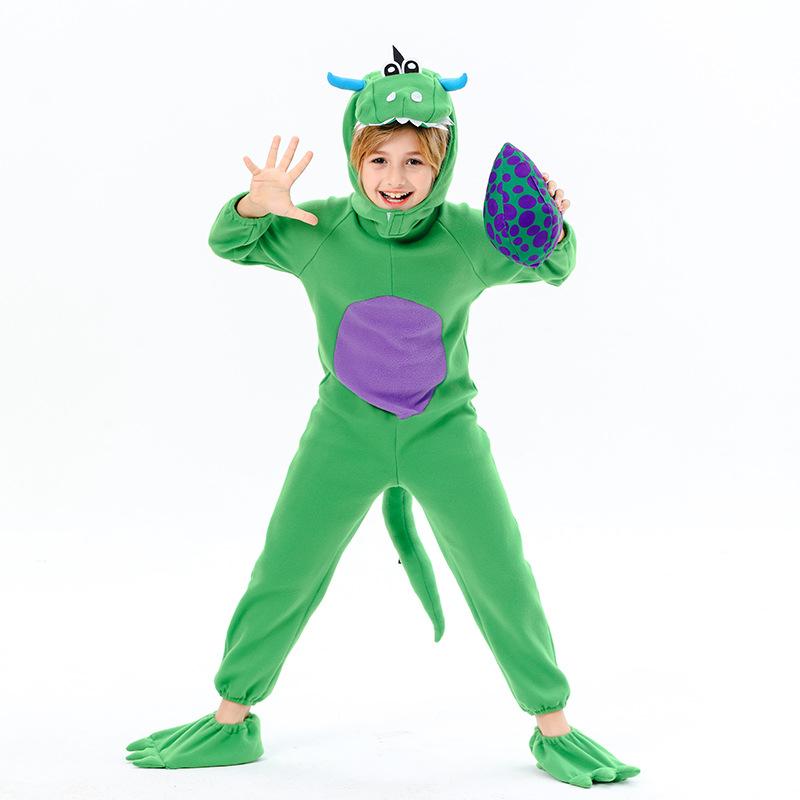 Kids Halloween Dinosaur Costume Cosplay Role Play Outfit Long Sleeve Game Theme Set