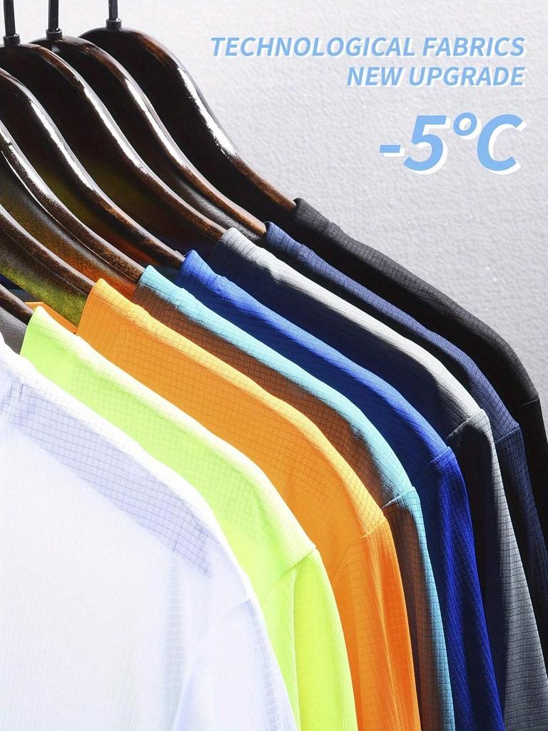 5PCS/Set Men's Casual Breathable Quick-Dry Short Sleeve Sports T-Shirts