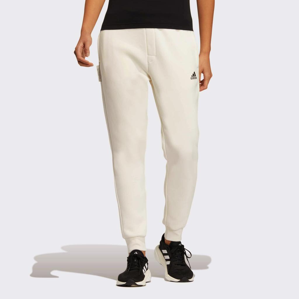 Adidas FW22 Принт логотипа Эластичный пояс Флисовые манжеты Спортивные брюки Женские плавки Белые IB2719