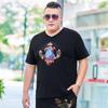 Новая мужская футболка с короткими рукавами Extra Fat очень большого размера Plus Fat Extra большого размера Футболка из высококачественного хлопка с трехмерным принтом Super Fat
