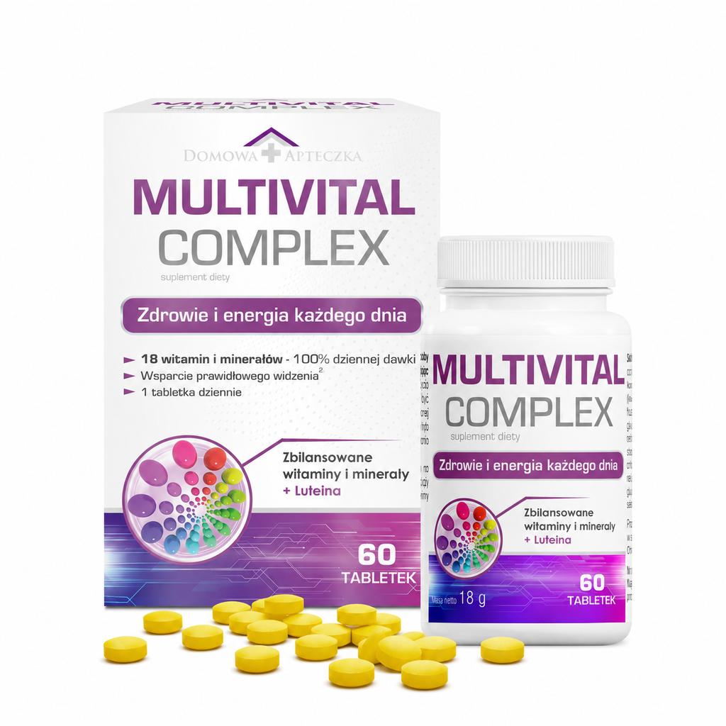 Multivital Complex 60 Tablets | 18 Vitamins and Minerals + Lutein | Vitamin Complex for Adults