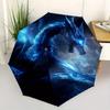 1pc Blue Cosmic Dragon Pattern Automatic Umbrella is Fashionable and Good-Looking, Suitable for Travel and Daily Use.R044
