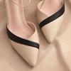 Spring and Summer Matching Color Pointy Mid-heel Fashion One-button Heels