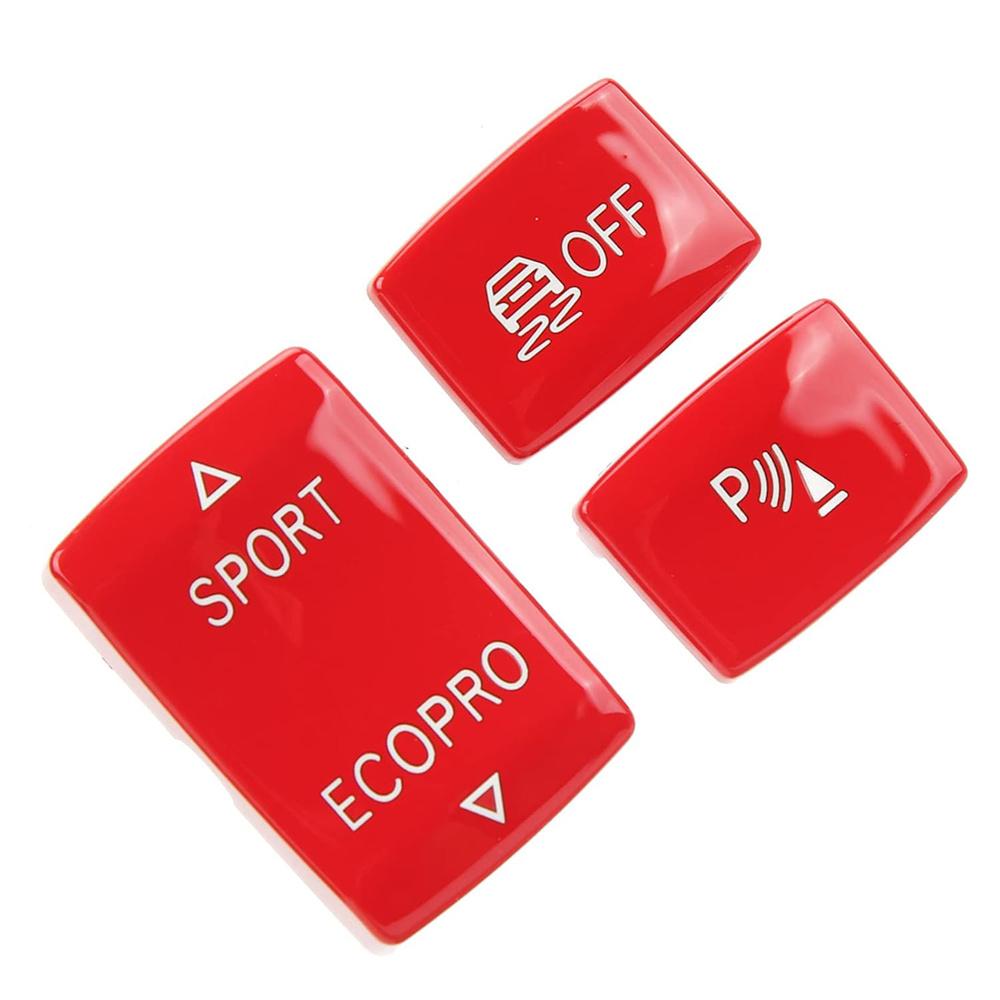 Gear mode button stickers for BMW 1234 series red 3 pieces