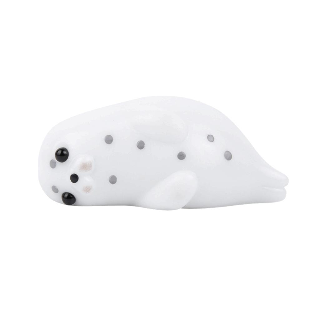 Squshy Texture Lying Down Seal Squishy Toy White-Spotted Sensory Toys Seal Squeeze Toy Gift Idea