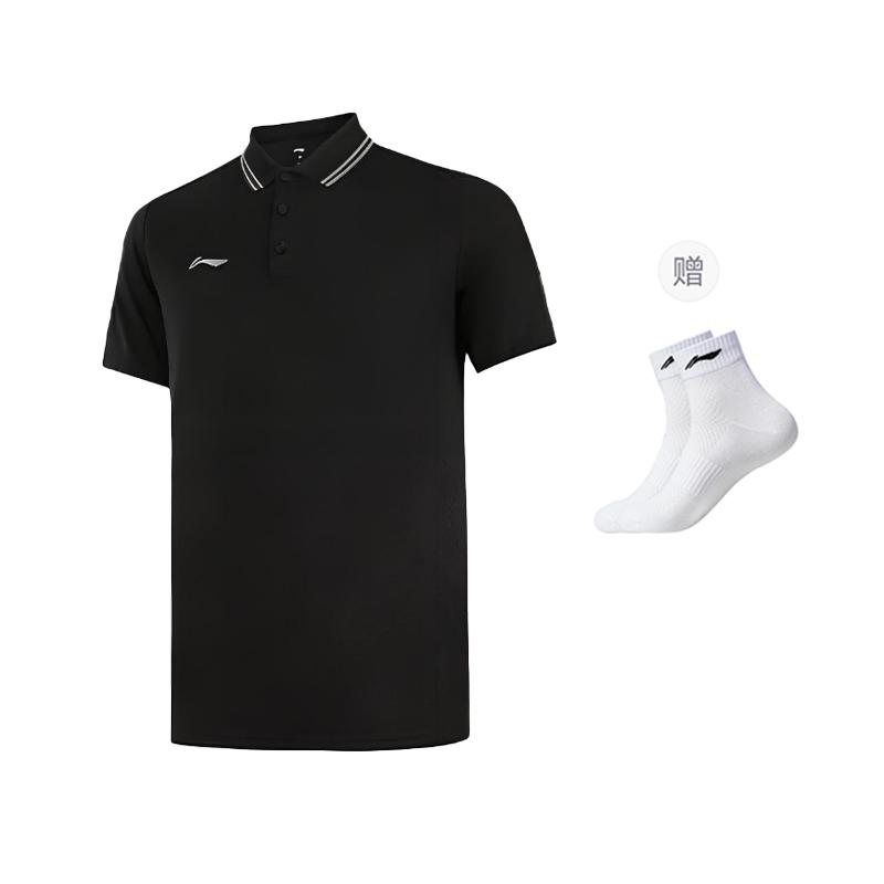 Мужские поло Li Ning Fitness Series с воротником-поло, умеренного прямого кроя, APLT077-4
