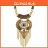 Tassel Long Necklace With Multi Layer Alloy Pendant For Trendy Retro Outfits