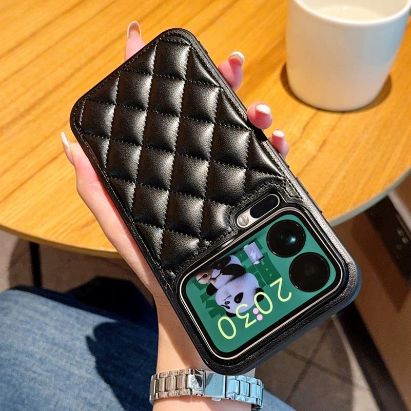 Three-dimensional puff check small fragrance style leather Case For Xiaomi 17 Pro Max Mi 17 Pro 15 Ultra 14 13 ultra Hard Cover