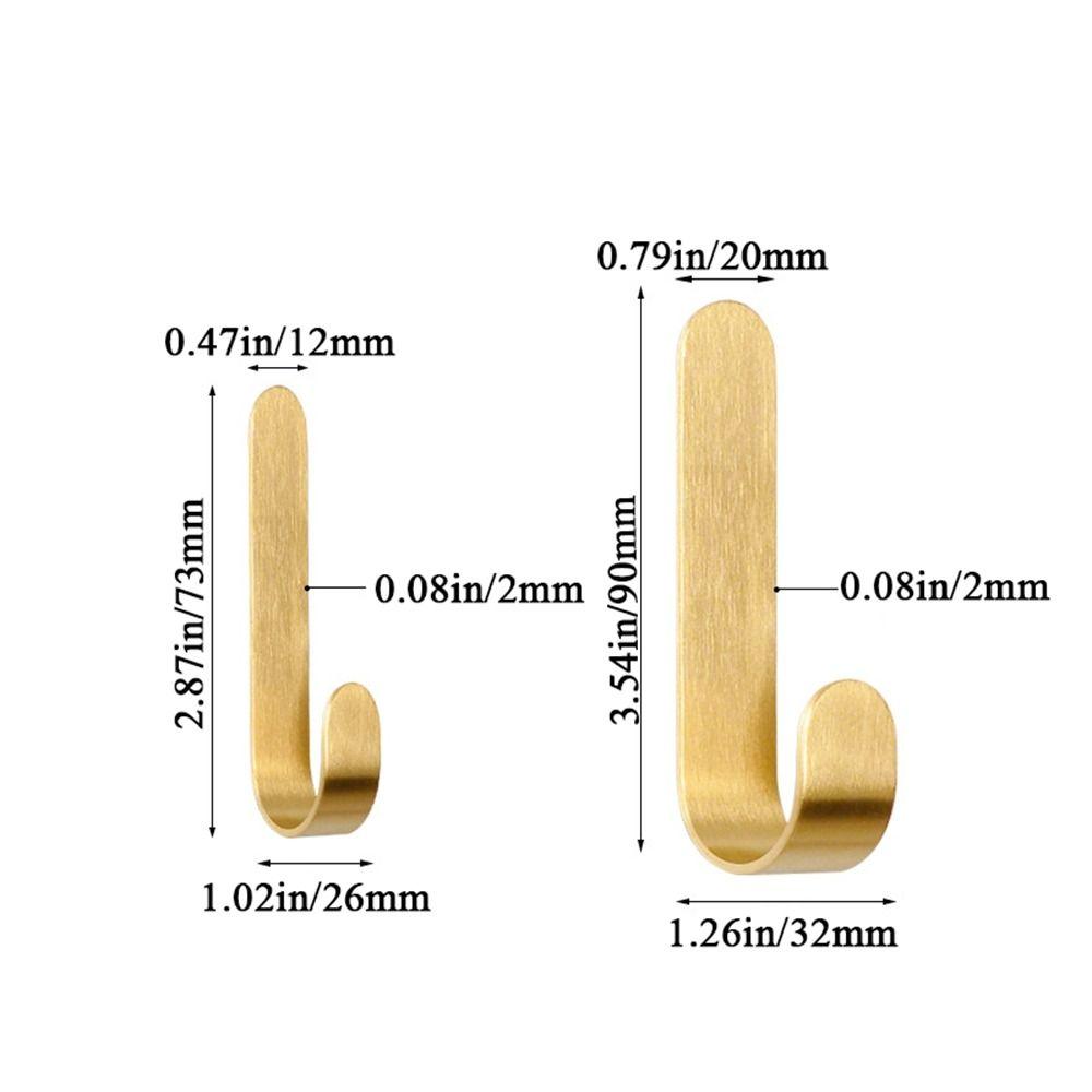 Gold Wall Hook J Shaped Towel Hanger Wall Mounted Furniture Hardware  Robe