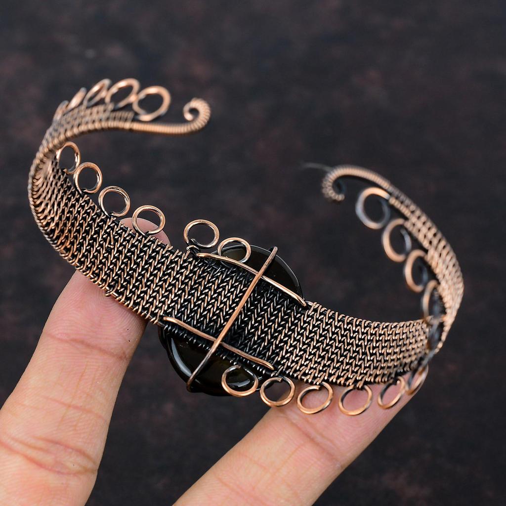 Sardonyx Cuff Bracelet Copper Wire Wrapped Jewelry Adjustable Bangle Gemstone Bracelet Copper Wire Wrapped Bangle Handmade Jewelry For Gift