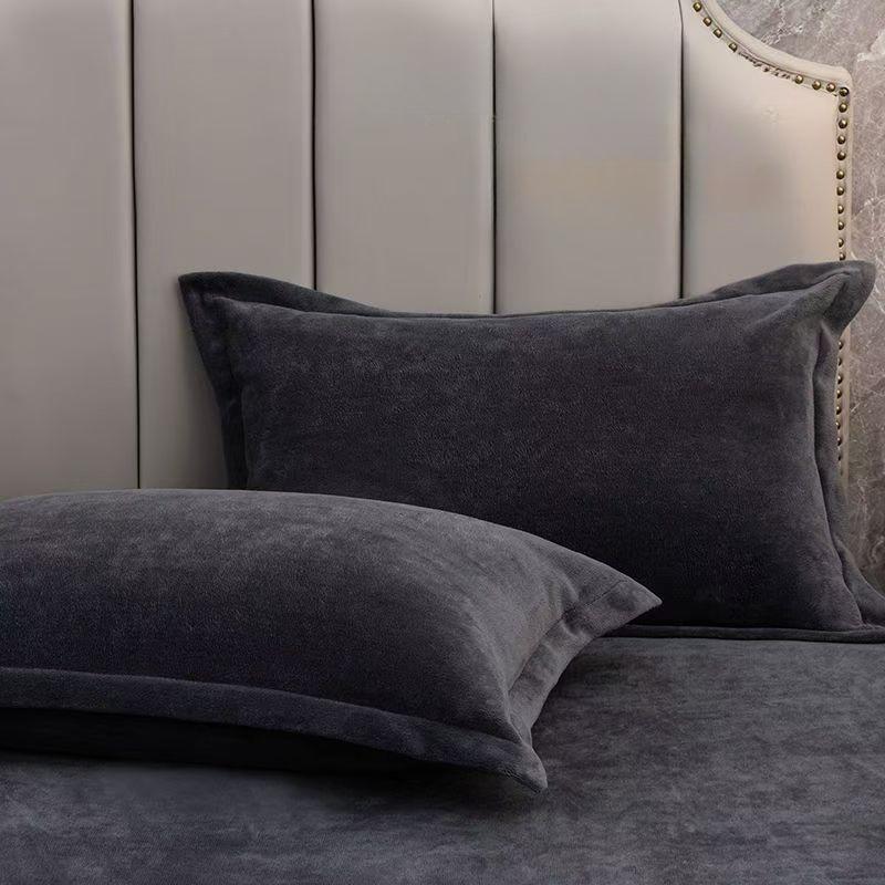 Мягкие роскошные бархатные наволочки для подушек, прочные домашние, для спальни, дивана, декоративные, зимние, серые, фланелевые, наволочки, наволочки на постельные принадлежности