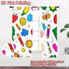 2D flat Photography Backdrop Photography Banner Colorful Doodles Mix 100% Polyester Holiday Decorations for Door, wall, and