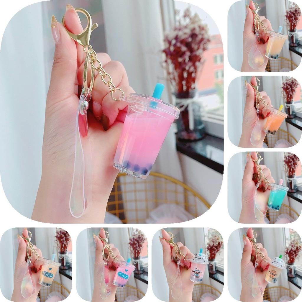 Adorable Cartoon Unicorn Boba Tea Acrylic Keychain Cute Gift For Friends And Couples