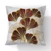 45x45cm Gingko Leaf Polyester Cushion Cover Black Gold  Waist Pillowcase Living Room Chair Sofa Home Decoration