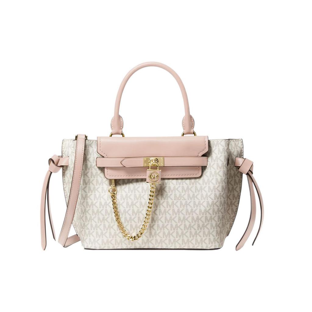 Новая женская маленькая сумка через плечо из искусственной кожи MICHAEL KORS Hamilton Legacy, сумка кроссбоди, сумочка, ванильно-белая и розовая 30F1G9HS5B-173