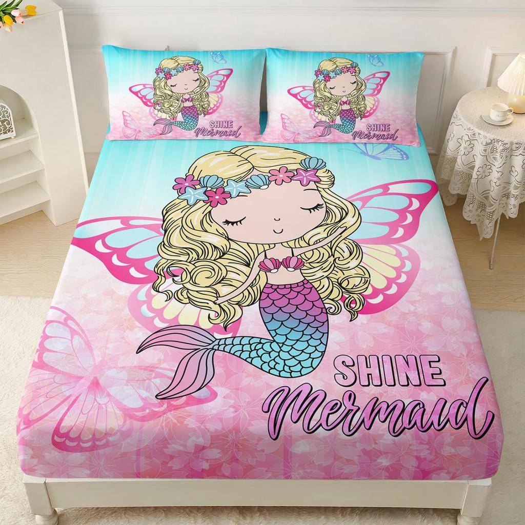 Постельный комплект из трех предметов с рисунком дельфинов и подводных существ, цифровая печать, для взрослых и детей