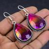 Natural Bi-Color Tourmaline Gemstone 925 Sterling Silver Earring 1.97" W3n20