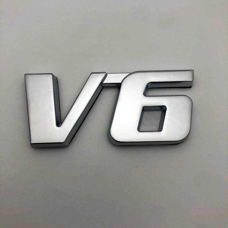 3D Металлический Логотип Буква V6 V8 Крыло Крыло Крыла Крышки Багажника Значок Наклейка Наклейки На Кузов Стайлинг Для Аксессуаров Toyota Highlander
