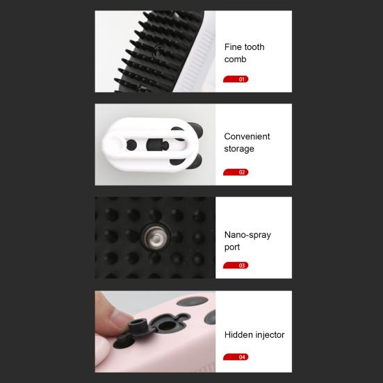 2 Pcs Cat Steam Brush Pet Spray Hair Removal Comb 3-in-1 Pet Grooming Massage Brush with Rotatable And Foldable Handle for Cats And Dogs