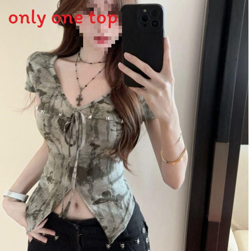 Oversized V Neck Sleeveless T Shirt With Tie Details For Summer Casual Wear