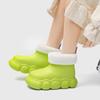 Женские сверхлегкие водонепроницаемые нескользящие сапоги из ЭВА с толстой подошвой, модные зимние плюшевые хлопковые теплые и удобные уличные резиновые сапоги