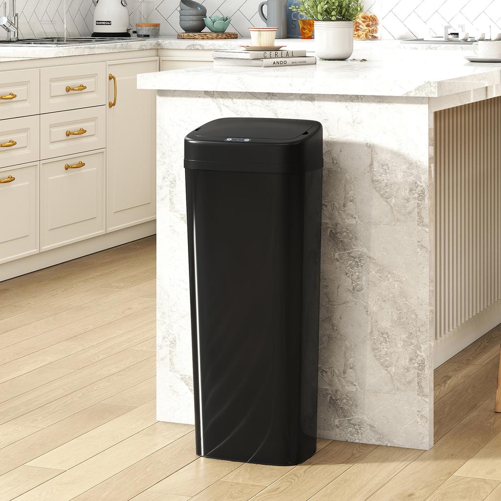 50L Stainless Steel Sensor Bin - Black