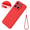 For ZTE Blade V70 Case Drop Proof Liquid Silicone Soft Lining Back Phone Cover with Hand Strap