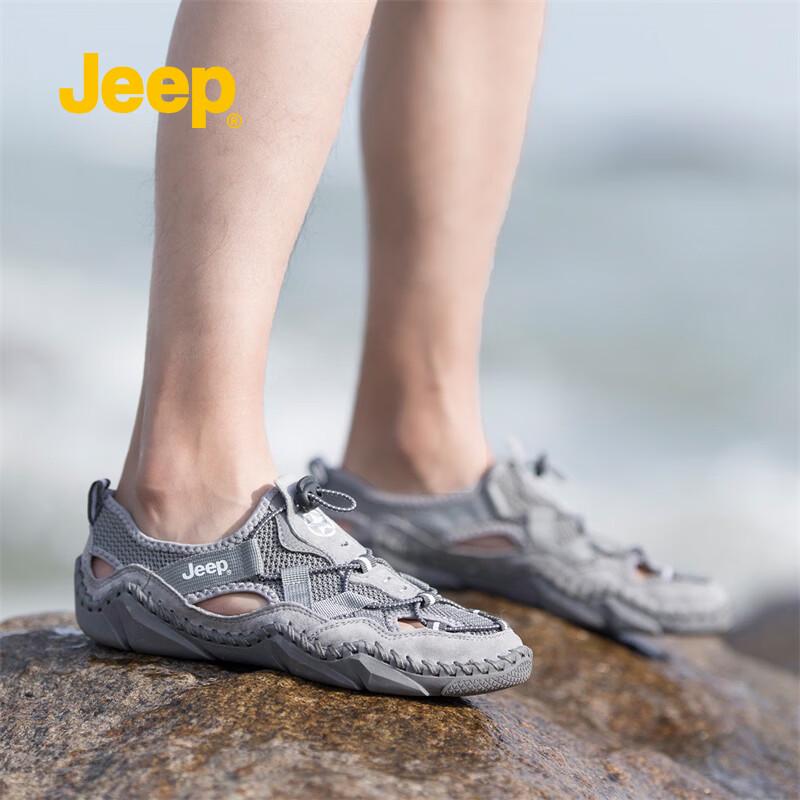 Jeep Мужские дышащие сетчатые спортивные сандалии для улицы