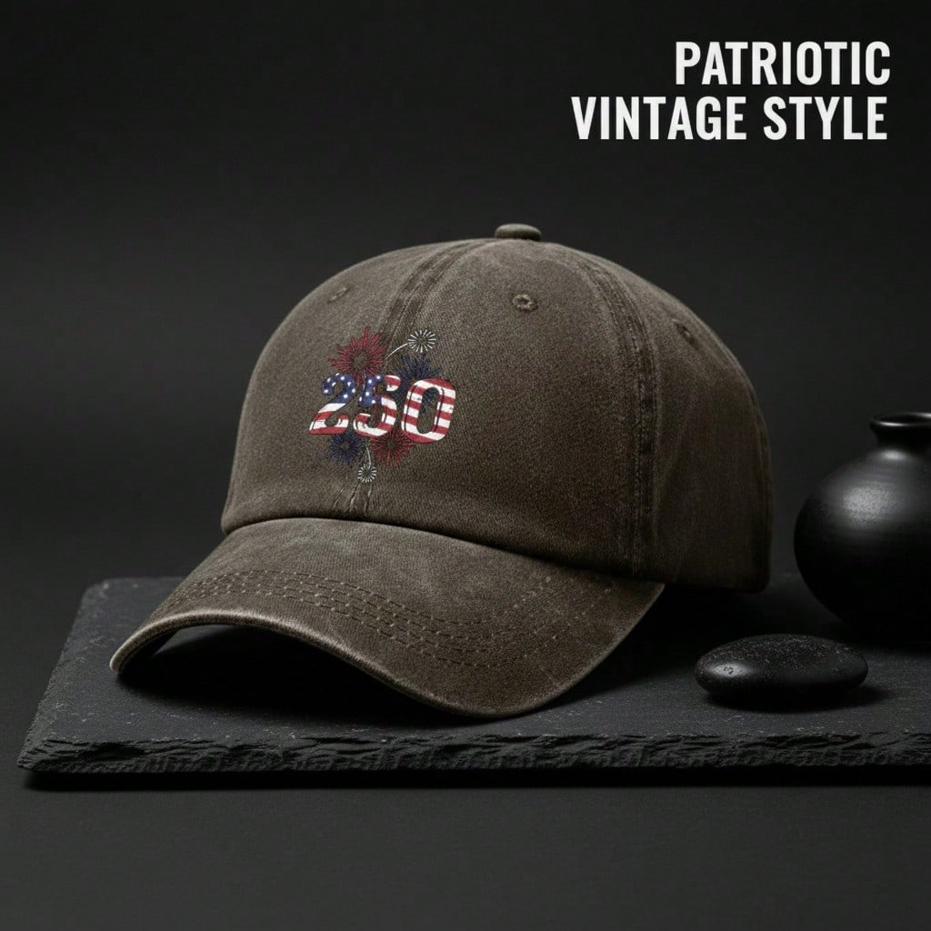 Patriotic Baseball Cap - 250Th Anniversary USA Patriotic Eagle Print Polyester Adjustable Breathable Lightweight Curved Brim Sun Protection Casual
