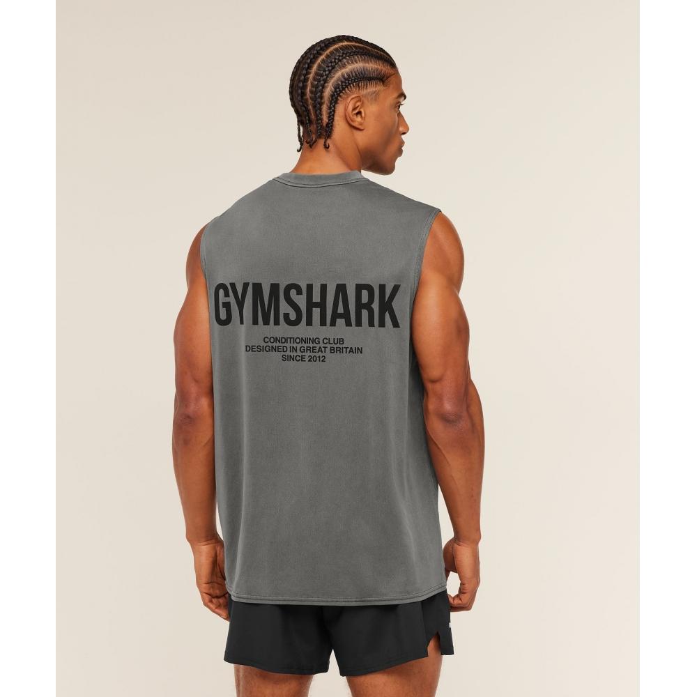 Gymshark Стиранный Топ Уход Клуб Черная Стирка A4c3z Bdqv