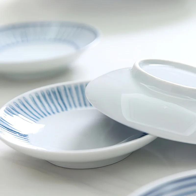 Керамическая тарелка для дегустации, японская круглая тарелка, фарфоровая тарелка для приправ, соусница, столовые приборы, кухонные принадлежности, дропшиппинг