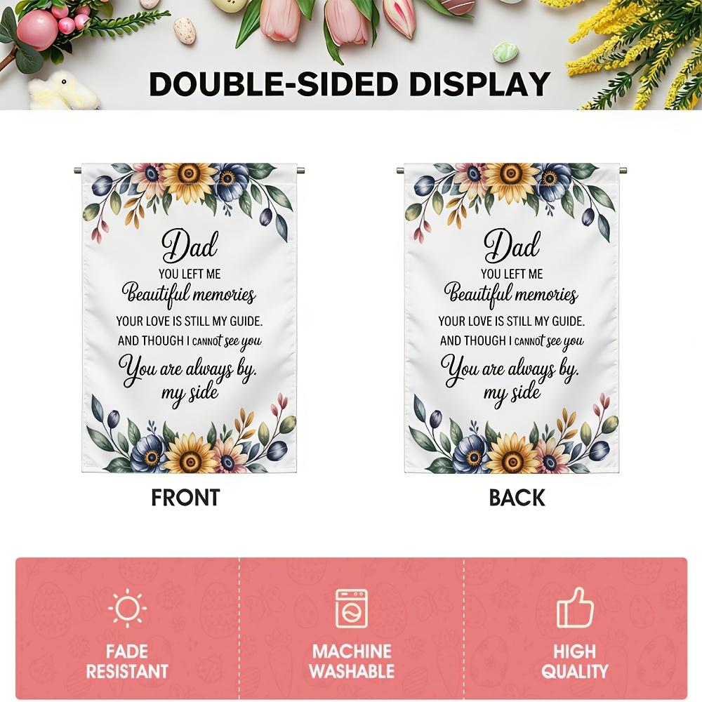 1pc Fathers Day Dad Memorial Garden Flag - Polyester, 30.48x45.72 cm, Outdoor Lawn Decor
