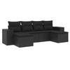 VidaXL Salon de Jardin avec Coussins 6 pcs, Canapés de Terrasse, Ensemble de Meubles de Patio, Mobilier d'Extérieur, Noir 3255252