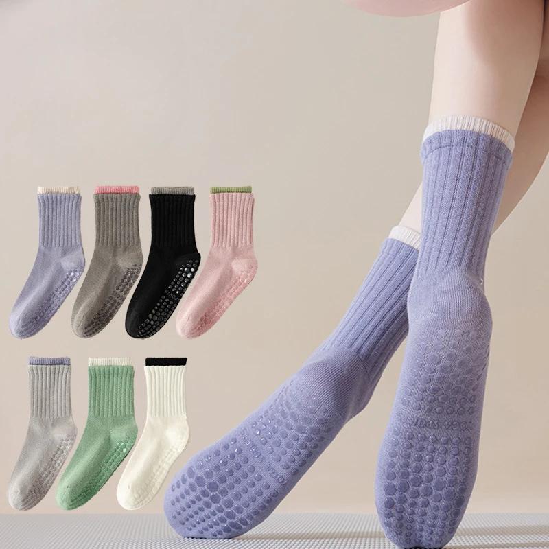 Профессиональные носки для йоги, женские силиконовые противоскользящие носки для фитнеса, пилатеса, дышащие хлопковые носки для тренировок в помещении, танцев, спорта