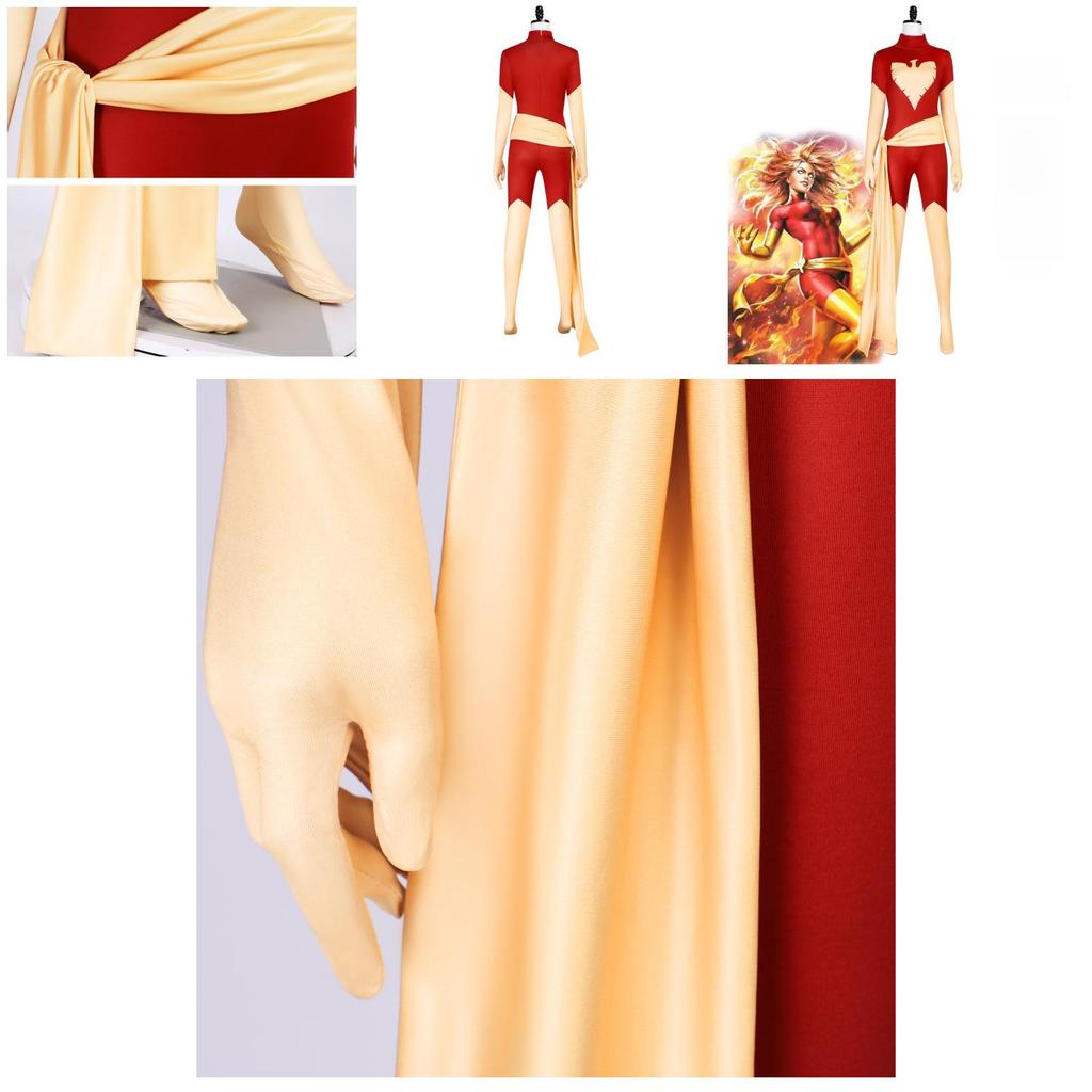 Косплей-комбинезон Феникс Икс-мен из эластичной ткани для костюма на Хэллоуин