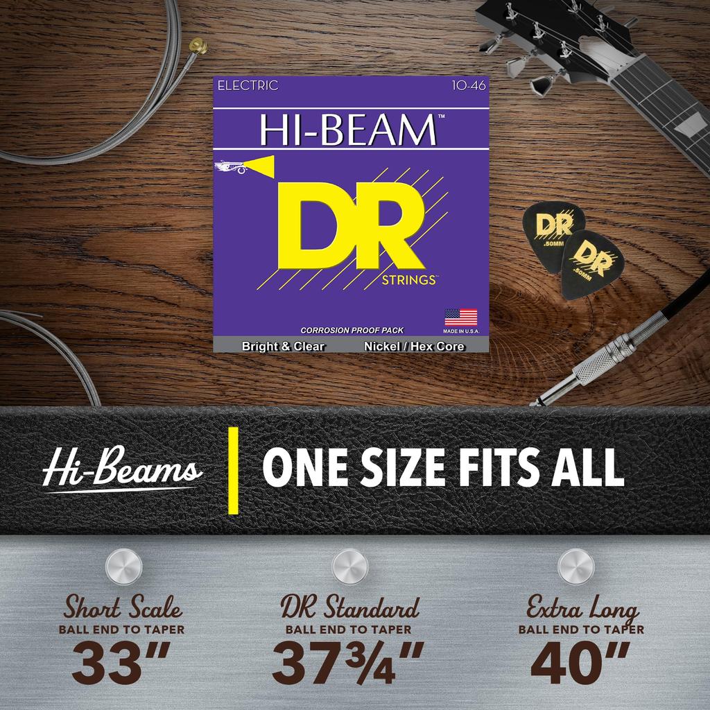 Струны для электрогитары DR Strings MTR-10, HI-BEAM Никелированные, .010-.046