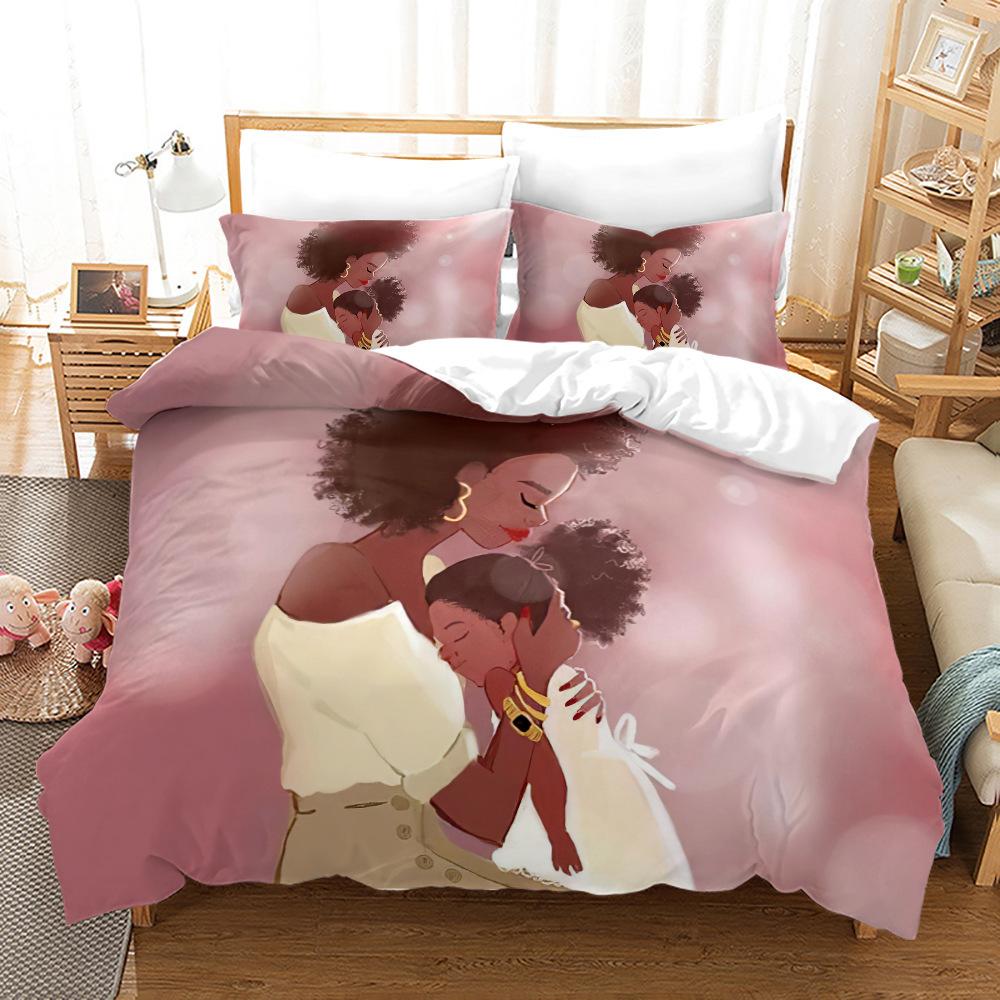 Bed Three-Piece Set 3D Three-Piece Set Size Girl Quilt Cover Printing