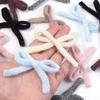 6 шт./лот Новые вязаные банты 5x7 см Конфетных цветов Ручной работы Хлопковый бант-узелок Зажим для волос-бант для DIY Одежды Обуви Шляп Аксессуаров