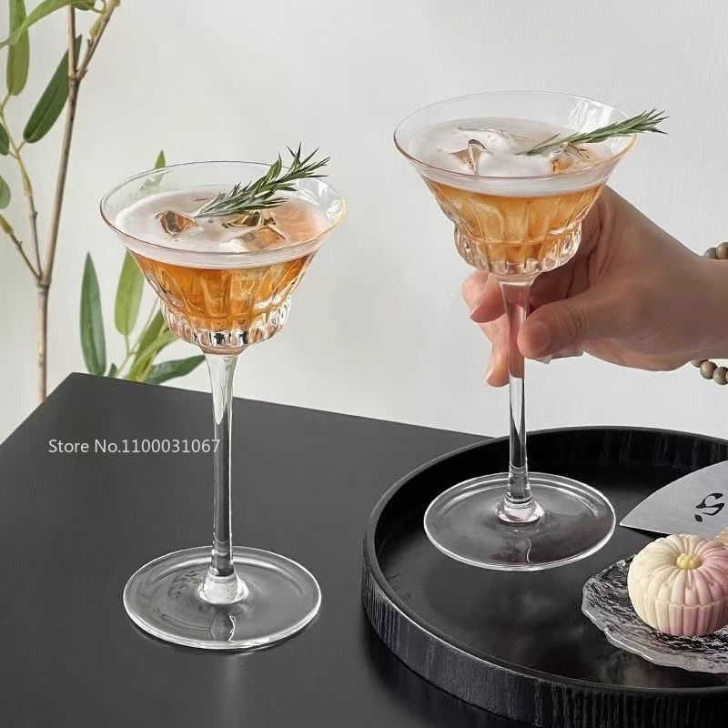 1/2 шт., японский стиль, стакан для мартини с перевернутым горлом, креативные коктейльные бокалы, чашки, высокие башенные чашки, простые стаканы для мартини