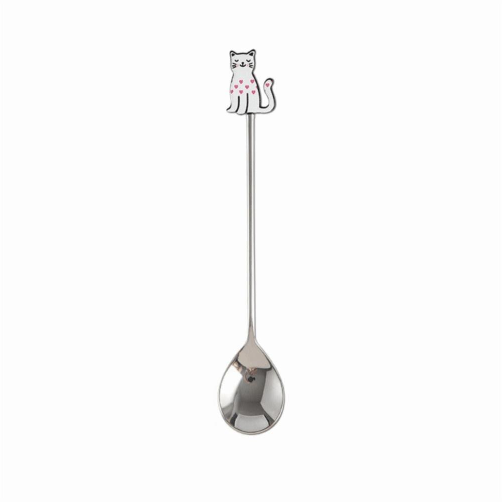 Japanese Korean Style Cat Fish Stainless Steel Spoon Polished Teaspoon Cute Stirring Spoon Cake