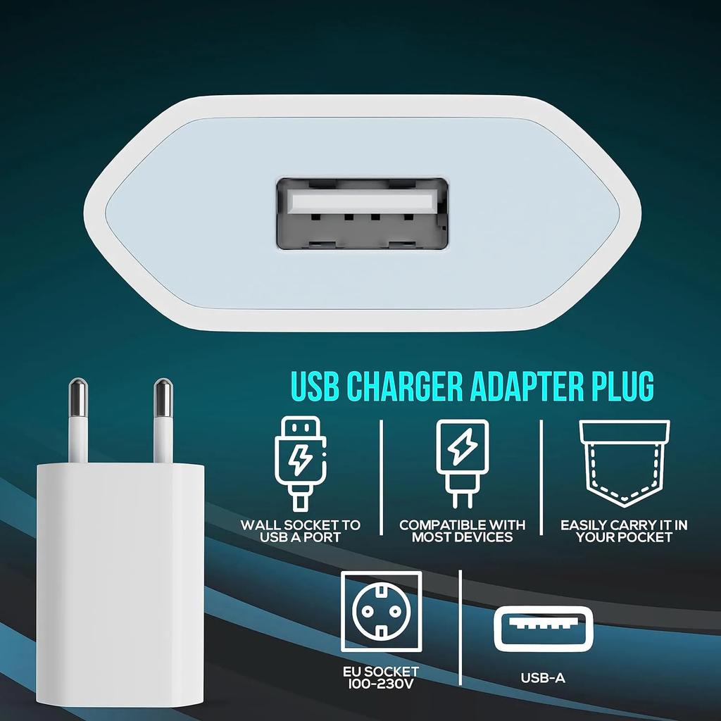 2-5 шт. 5 В 1 А Eu AC домашнее зарядное устройство USB для iPhone 6 7 8 plus x xr 11 12 13 14