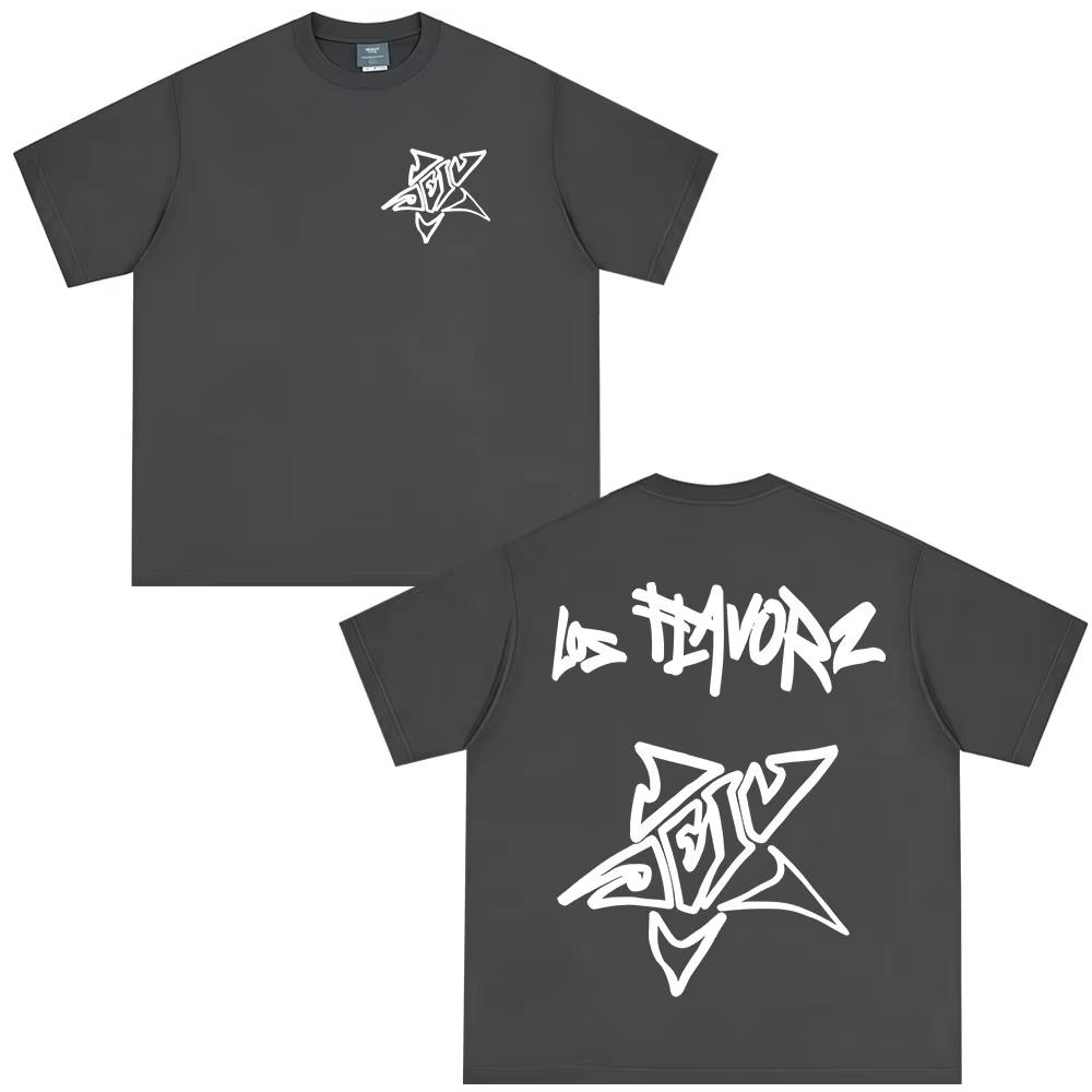 Rapper Dei V Los Flavorz 2026 Album TShirts Unisex Unisex Clothing Hip Hop Short Sleeve TShirt Casual Oversized Streetwear Tees