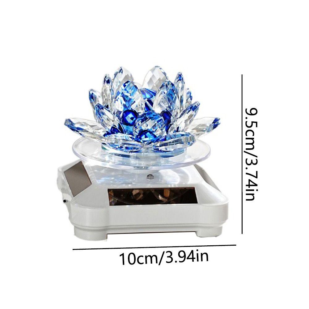 Solar Powered Rotating Crystal Lotus Figurine Car Air Fragrance Diffuser Balconies