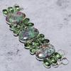 Ruby In Fuchsite, Apatite Gemstone  Ethnic 925 Silver Bracelet 7-8" T1U04