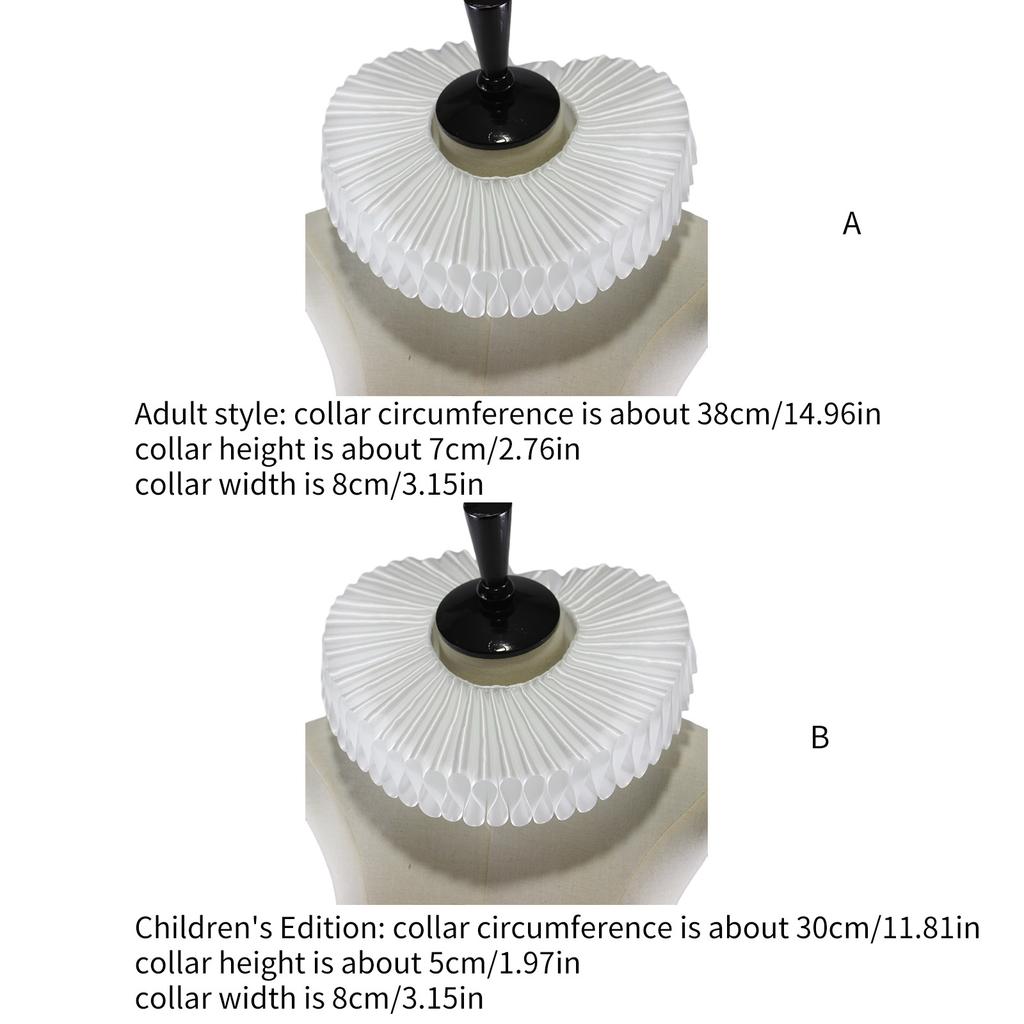 Women Girls Victorian Elizabethan Ruffled Neck Collar Silky Fake Collar Choker Vintage Webbing Neck Ruff Cosplay Costume