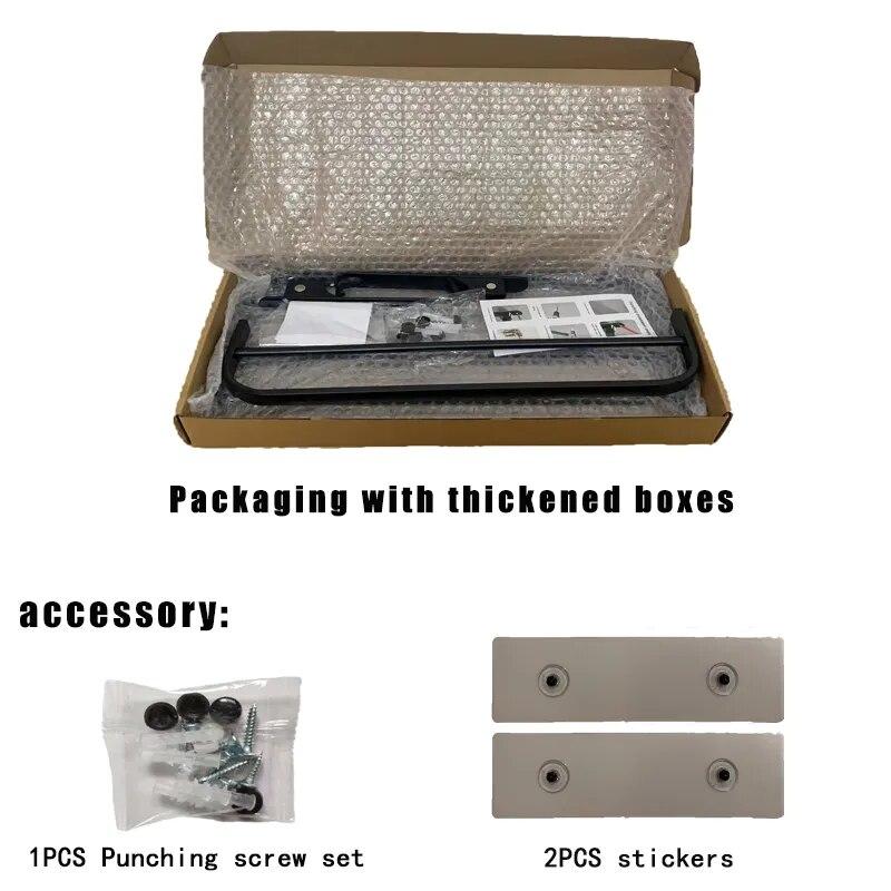 Двухслойная вешалка для полотенец 40/50/60 см, черная, подвижный настенный кронштейн без сверления, алюминиевая вешалка для душа, складной держатель, аксессуары для ванной комнаты