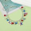 Bracelets Red White Blue US Flag Patriotic Independence Day Bracelets American Flag Star Heart Bracelet Memorial Beaded Bracelet