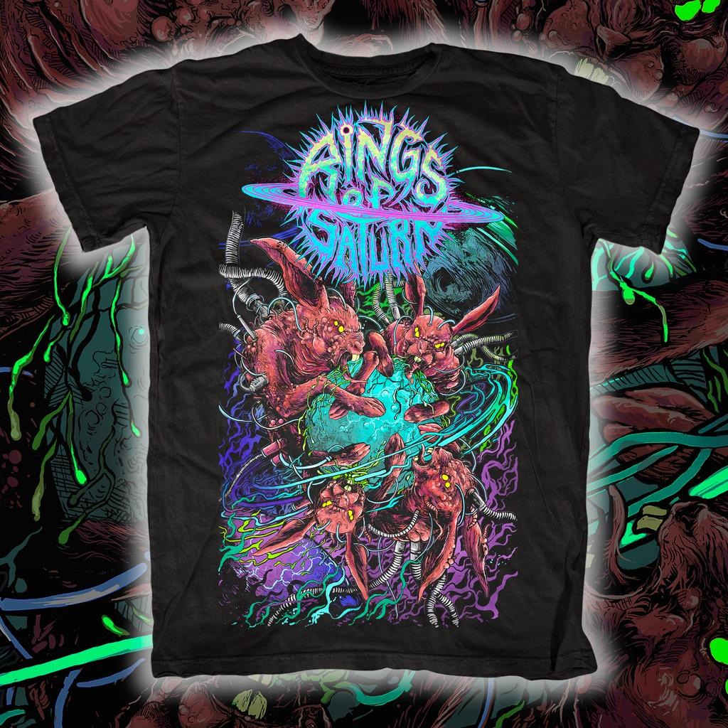 2026New Rings of Saturn Band Graphic Cotton T-shirt Unisex Summer Short Sleeve Fashion Brand Tee Luxury Casual Vintage Retro Top