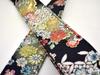 Harmonics J Nishijin Brocade Guitar Made in Length Flowing Small Flower Pattern Strap, Japan, 810-1410mm, (No. 15)/Black