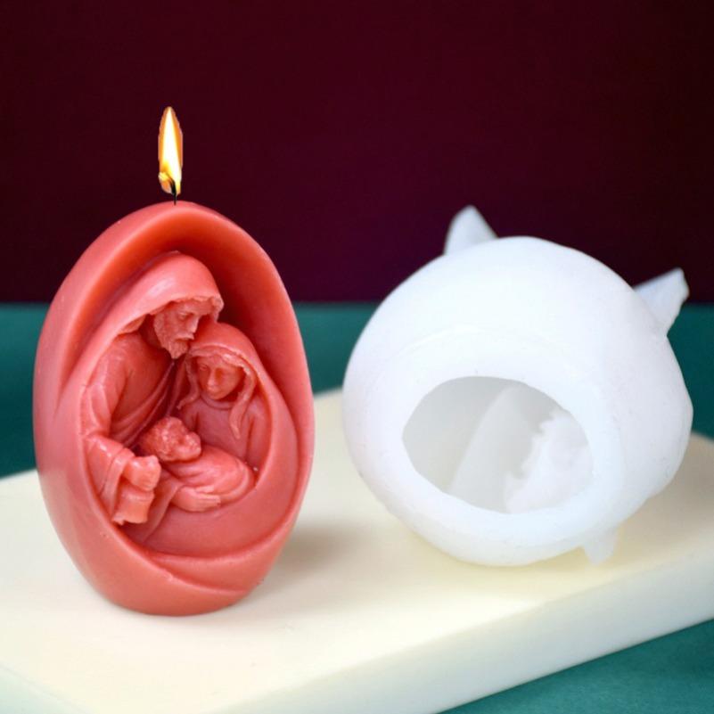 Иисус Семья Силиконовая форма для свечи 3D статуя Иисуса Гипсовая смола поделки Литейная форма Мыло ручной работы цемент художественные инструменты для изготовления